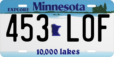 MN license plate 453LOF