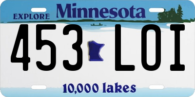 MN license plate 453LOI