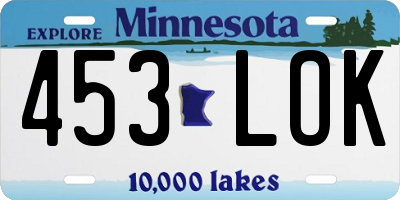 MN license plate 453LOK