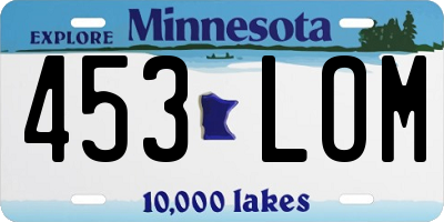 MN license plate 453LOM