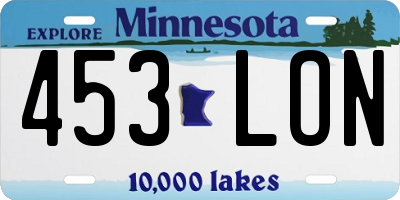 MN license plate 453LON
