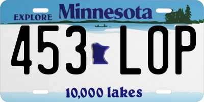 MN license plate 453LOP