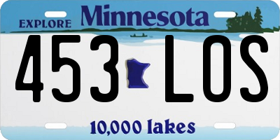 MN license plate 453LOS