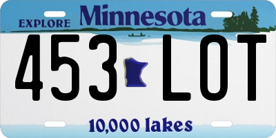 MN license plate 453LOT