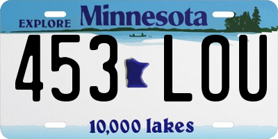 MN license plate 453LOU