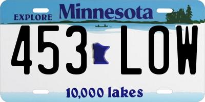 MN license plate 453LOW