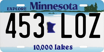 MN license plate 453LOZ