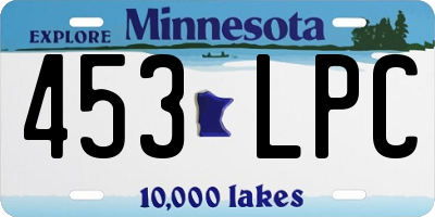 MN license plate 453LPC
