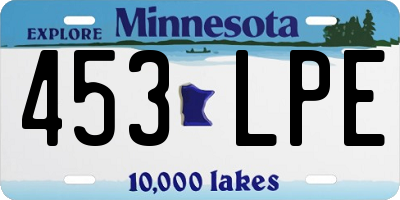 MN license plate 453LPE
