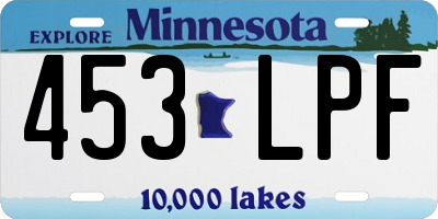 MN license plate 453LPF