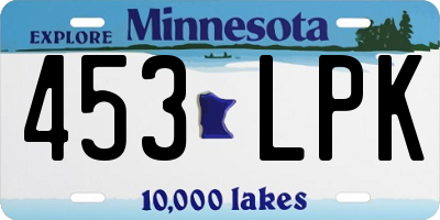 MN license plate 453LPK
