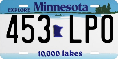 MN license plate 453LPO