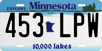MN license plate 453LPW