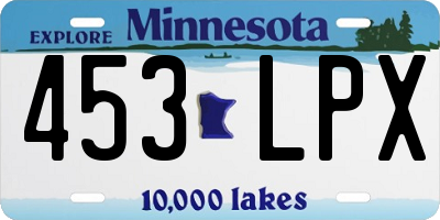MN license plate 453LPX
