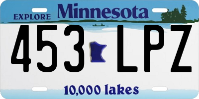 MN license plate 453LPZ