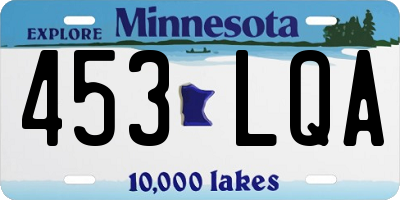 MN license plate 453LQA