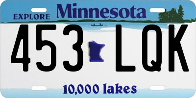 MN license plate 453LQK