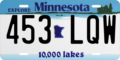 MN license plate 453LQW
