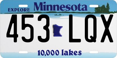 MN license plate 453LQX