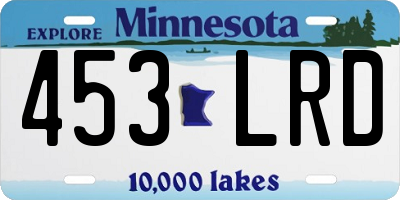 MN license plate 453LRD