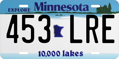 MN license plate 453LRE