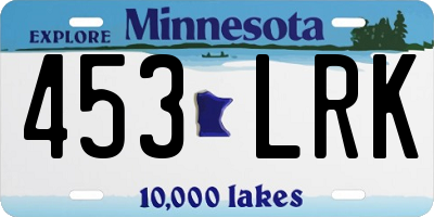 MN license plate 453LRK