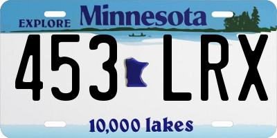 MN license plate 453LRX