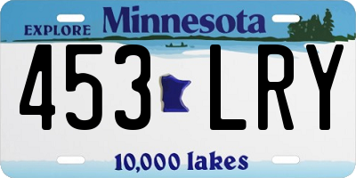 MN license plate 453LRY