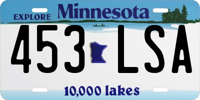 MN license plate 453LSA