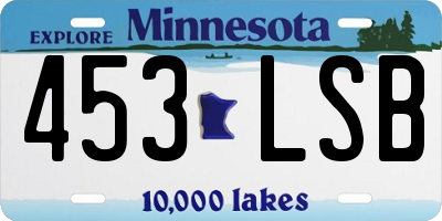 MN license plate 453LSB