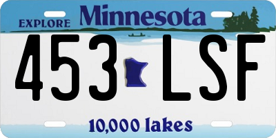 MN license plate 453LSF