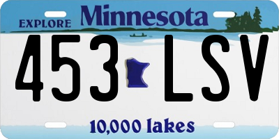 MN license plate 453LSV