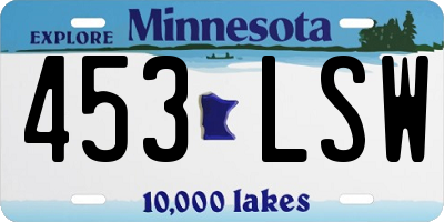 MN license plate 453LSW
