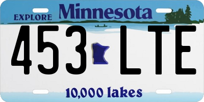 MN license plate 453LTE
