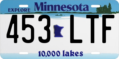 MN license plate 453LTF