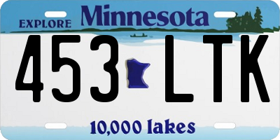 MN license plate 453LTK