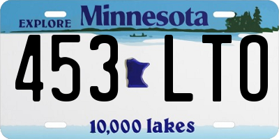 MN license plate 453LTO
