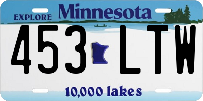 MN license plate 453LTW