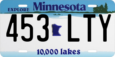 MN license plate 453LTY