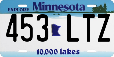 MN license plate 453LTZ