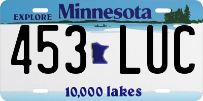 MN license plate 453LUC