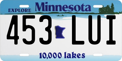 MN license plate 453LUI