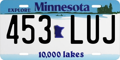 MN license plate 453LUJ