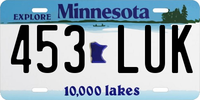 MN license plate 453LUK