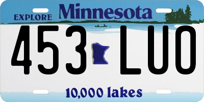 MN license plate 453LUO