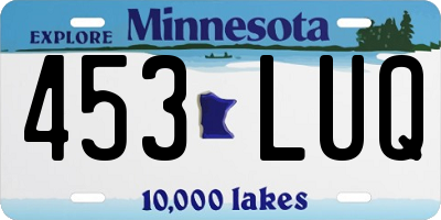 MN license plate 453LUQ