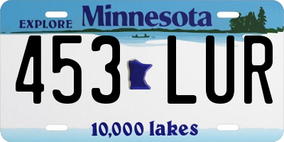MN license plate 453LUR