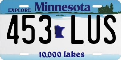 MN license plate 453LUS
