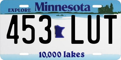 MN license plate 453LUT