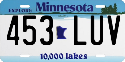 MN license plate 453LUV